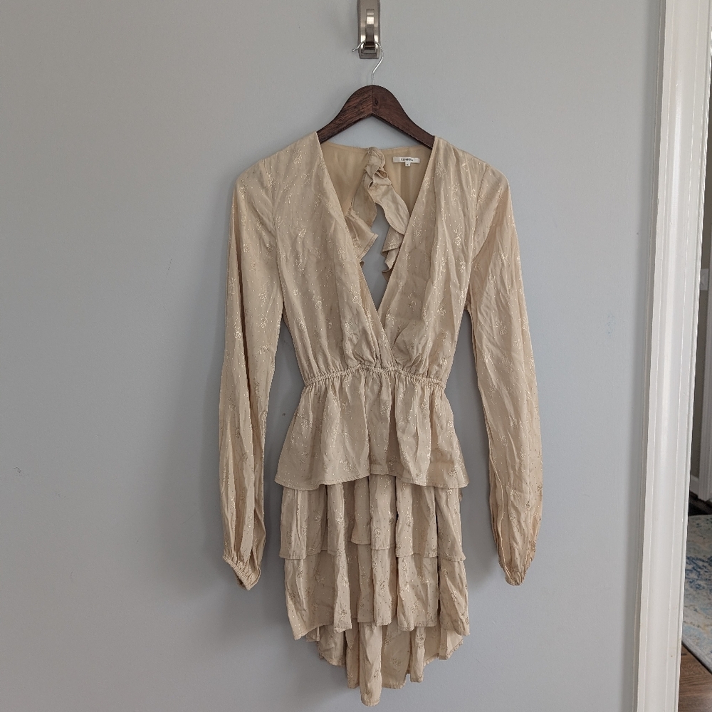 Revolve Tularosa Violette Gold Silky Mini Dress Small - Picture 5 of 5